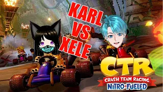 Xele VS Karl WHO IS THE MASTER OF Crash Team Racing ENVtuber  ctr collab