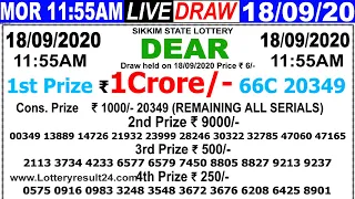 Lottery Sambad Live result 11:55AM Date:18.09.2020 Dear Morning SikkimLive TodayResult Lottery