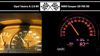 Opel Vectra A 2.0 8V VS. MINI Cooper SD F55 5D - Acceleration 0-100km/h