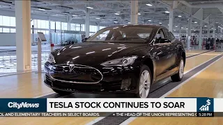 Business report: Tesla stock soars to new heights