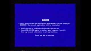 Windows 98 Startup and Blue Screen Of Death - BSOD