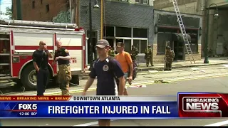 Firefighter injured in fall