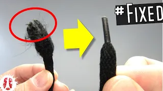 HOW TO Repair Frayed Shoelaces Shoestrings Bootlaces Broken Aglets | 3 Simple DIY Techniques #DIY
