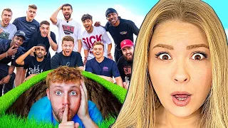 Americans React to SIDEMEN HIDE AND SEEK IN A SCHOOL