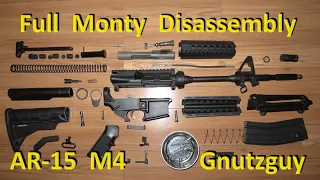 AR-15 M4 Full Monty disassembly & field stripping for cleaning. AR15