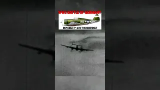 WWII, 1944 P-47D Thunderbolt shooting down Bf-110s Gun camera footage #ww2 #dogfight #shorts
