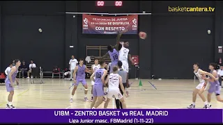 U18M.  ZENTRO BASKET vs REAL MADRID.- Liga Junior FBMadrid 22/23 #BasketCantera.TV