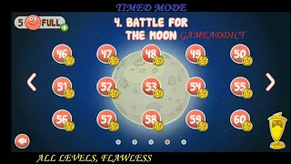 RED BALL 4 : BATTLE FOR THE MOON, ALL LEVELS TIMED MODE, FLAWLESS (With Timestamps), NO DAMAGE