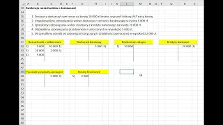 Księgowanie rozrachunków z dostawcami - 5 podstawowych operacji gospodarczych - przykład Excel