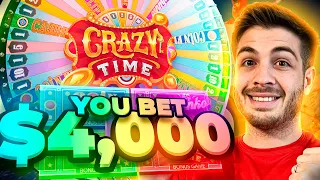 INSANE $4,000 SPINS ON CRAZY TIME!!!