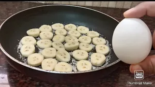 15 minutes Famous Banana Cake In Fry Pan With 1 Egg || Instant sponge banana cake recipe