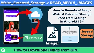 How to Download Image from URL android 13 | Write External Storage Permission | Read from Storage