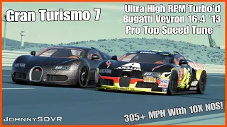 Gran Turismo 7 - 305+ MPH Bugatti Veyron 16.4 '13 - Top Speed Tune - Ultra-High RPM Turbo - NOS