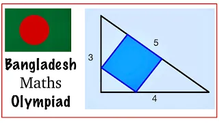 Bangladesh Math Olympiad Question | Find the length and area of Square that inscribed in a triangle