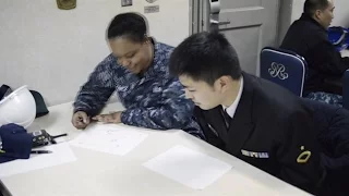 Japanese Sailors Learn English Aboard USS Ronald Reagan