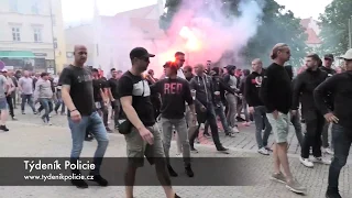 POCHOD FANOUŠKŮ ANTVERP NA STADION V PLZNI - CELÉ VIDEO