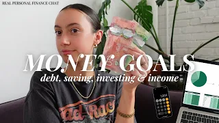 MY PERSONAL FINANCE GOALS *exact amounts* + How to Achieve Them | Pay off debt, Save & Invest, etc.