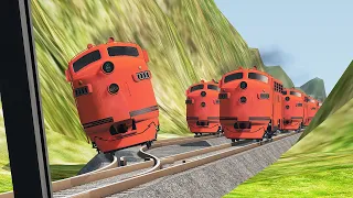 1-3-10 Locomotives VS Bridge - Terrible Crashes