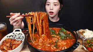 SUB)Spicy Pork Gopchang Noodle Hot Pot with Kimchi Fried Rice Mukbang Asmr