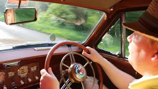 1954 Wolseley 4/44 summer evening drive on English Country Lanes