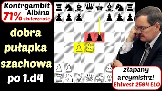 SZACHY 341# Kontrgambit Albina dobra pułapka szachowa, agresywny debiut szachowy dla czarnych po d4