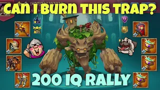 Lords Mobile - Mythic gear RALLY TRAP. Lets butn him!!! Only ONLINE targets. Big hits