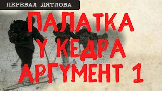 Перевал Дятлова. Палатка стояла в районе кедре. Аргумент №1