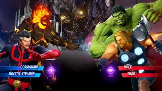 Dormammu & Dr Strange vs Hulk & Thor (Very Hard) - Marvel vs Capcom Infinite | 4K UHD Gameplay