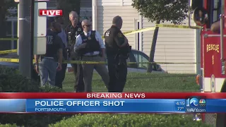 Portsmouth police officer shot multiple times