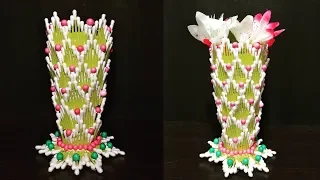 Easy Flower Vase !! How To Make Flower Vase !! Cotton Ear Buds Flower Vase | 2019