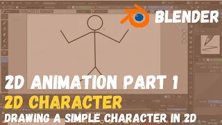 How to draw a Simple 2D Character in Blender 2.9 Grease Pencil. Blender animation tutorial || 2D c..