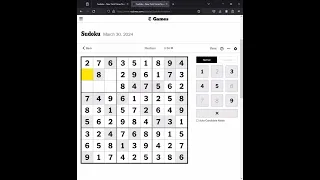 Sudoku NYT Answers Easy Medium Hard 30th March 2024