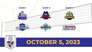 UNTV Volleyball League Elims: Full Game Triple Header, Paco Arena, Manila | October 5, 2023