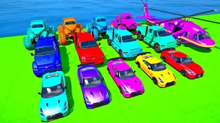 Stunt Race For Car Racing Challenge by Colourfull Super Car, Helicopter and Monster truck #27