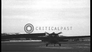 United States Navy F4F Wildcat take off from an airbase at Kaneohe Bay in Hawaii. HD Stock Footage