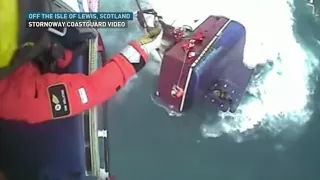Dramatic fishing boat rescue off Northern Scotland