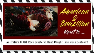 American & Brazilian React To Australia’s GIANT Rock Lobsters! Hand Caught Tasmanian Seafood! | V721