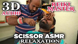 ASMR BEARD TRIMMING WITH SCISSOR by Indian Barber REIKI-MASTER ! WATCH FOR BETTER SLEEP 😴