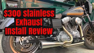 BEST Harley Dyna 2into1 exhaust install and review How to DIY CHEAP