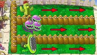 Chomper Vs  99 Gatling Pea Vs 99 cactus Vs Giga Gargantuar Vs Dr.Zomboss - Plants vs Zombies Hack