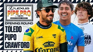 Filipe Toledo, Samuel Pupo, Shion Crawford | Lexus Pipe Pro presented by YETI 2024 - Opening Round