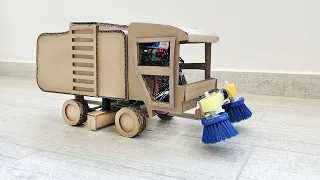 cardboard garbage sweeper truck