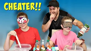 PARENTS CHEATED Blindfolded Slime Challenge | Taylor and Vanessa