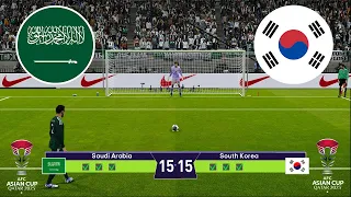 SAUDI ARABIA vs KOREA REPUBLIC | Penalty Shootout | 1/8 FINAL | AFC Asian Cup 2023 Qatar | PES Gamep