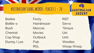 Australian Slang Words You Need to Know: Places (1 - 20)