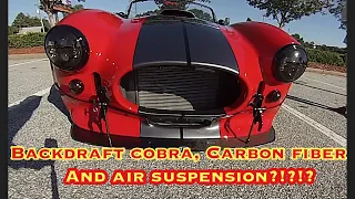 Backdraft Racing Shelby Cobra with Carbon Fiber, CCW Wheels and Air Suspension at Pop Up Meet.