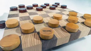 Making Weighted Checkers Pieces out of Bloodwood and Boxwood | Engraved Logo