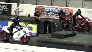 Hayabusa vs Ninja - superbikes drag racing