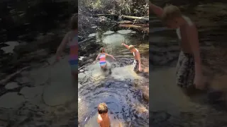 Going on an adventure in the sand boils at Silver Glen Springs in Ocala National Forest, FL.