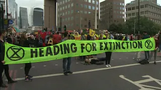 Extinction Rebellion 2021 - Day 9 (3rd year) Roads & a bridge (UK) ITV - 31 August 2021